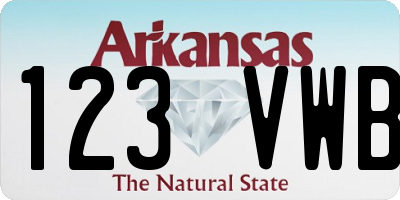 AR license plate 123VWB