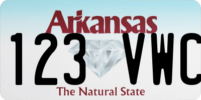 AR license plate 123VWC