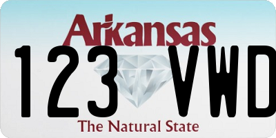 AR license plate 123VWD