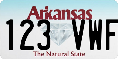 AR license plate 123VWF