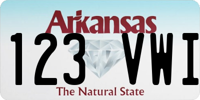 AR license plate 123VWI