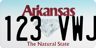 AR license plate 123VWJ