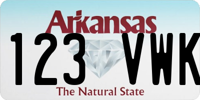 AR license plate 123VWK