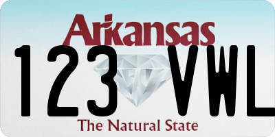 AR license plate 123VWL