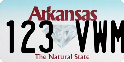 AR license plate 123VWM