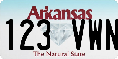 AR license plate 123VWN
