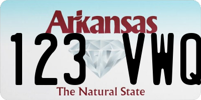 AR license plate 123VWQ