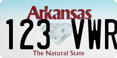 AR license plate 123VWR