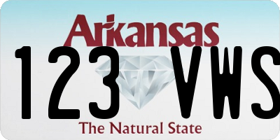 AR license plate 123VWS