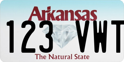 AR license plate 123VWT
