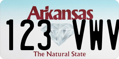 AR license plate 123VWV