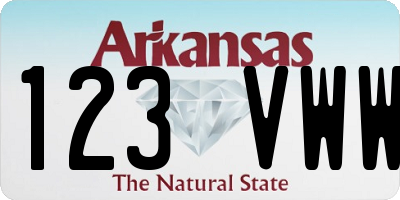 AR license plate 123VWW