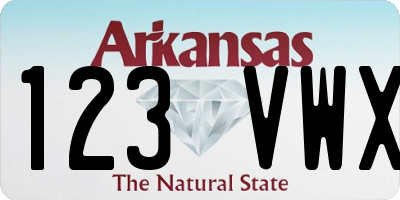 AR license plate 123VWX