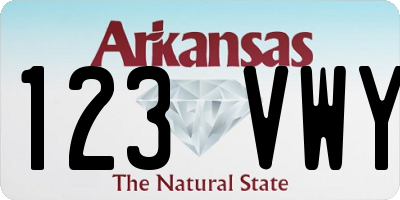 AR license plate 123VWY