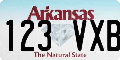 AR license plate 123VXB