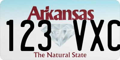 AR license plate 123VXC