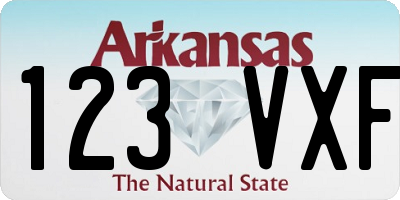 AR license plate 123VXF