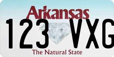 AR license plate 123VXG
