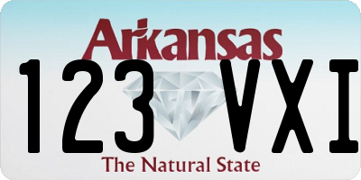 AR license plate 123VXI