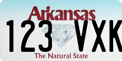 AR license plate 123VXK