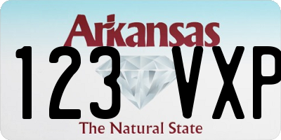 AR license plate 123VXP