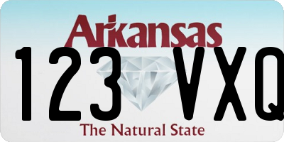 AR license plate 123VXQ