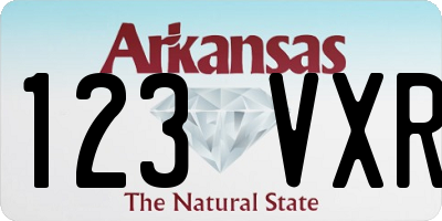 AR license plate 123VXR