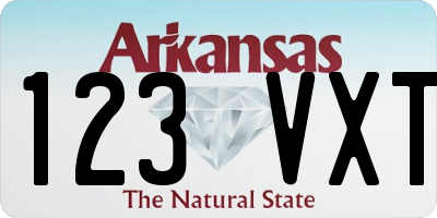 AR license plate 123VXT