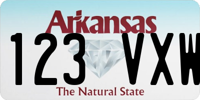 AR license plate 123VXW