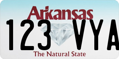 AR license plate 123VYA