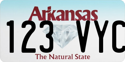 AR license plate 123VYC
