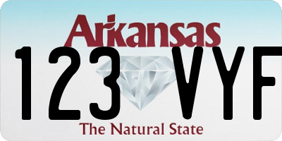 AR license plate 123VYF