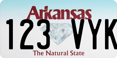 AR license plate 123VYK