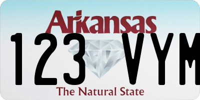 AR license plate 123VYM