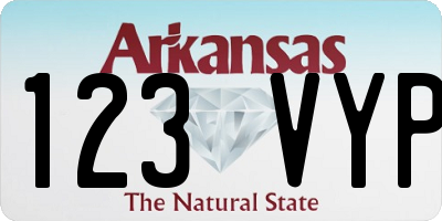 AR license plate 123VYP