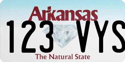AR license plate 123VYS