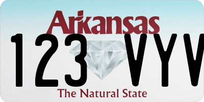 AR license plate 123VYV