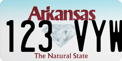 AR license plate 123VYW
