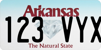 AR license plate 123VYX
