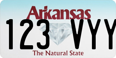 AR license plate 123VYY