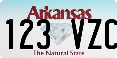 AR license plate 123VZC