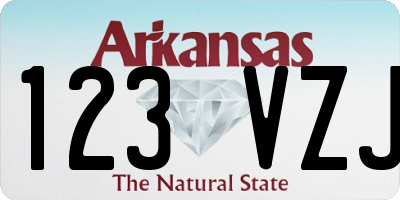AR license plate 123VZJ