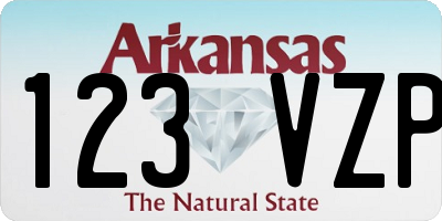 AR license plate 123VZP