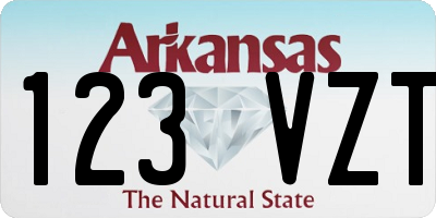 AR license plate 123VZT