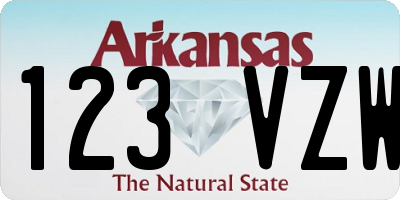 AR license plate 123VZW