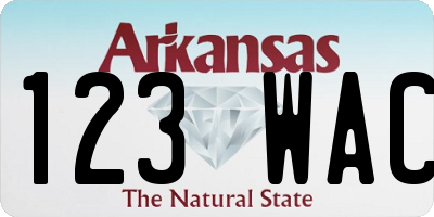 AR license plate 123WAC