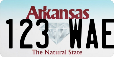 AR license plate 123WAE