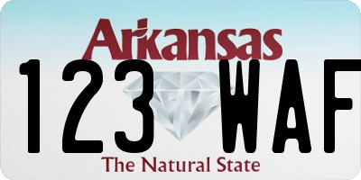 AR license plate 123WAF