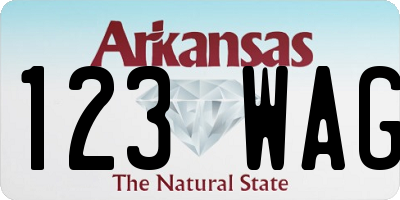 AR license plate 123WAG