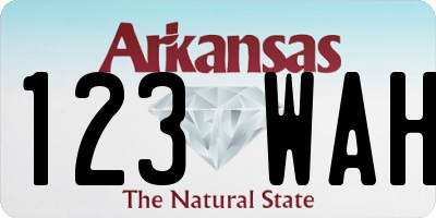 AR license plate 123WAH